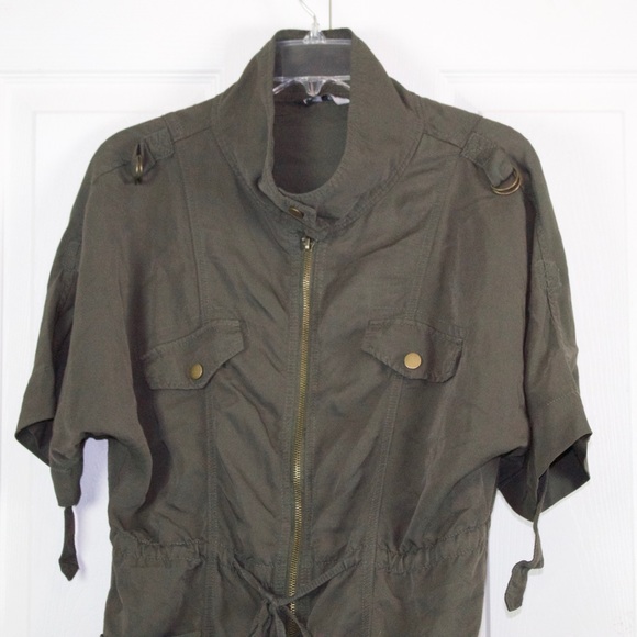 Per Se Zip Up Green Shirt Size M - Picture 2 of 7